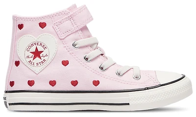 Converse Girls Chuck Taylor All Star 1V Hi Hearts - Girls' Preschool Basketball Shoes Milk/New Found Bloom/Vintage White