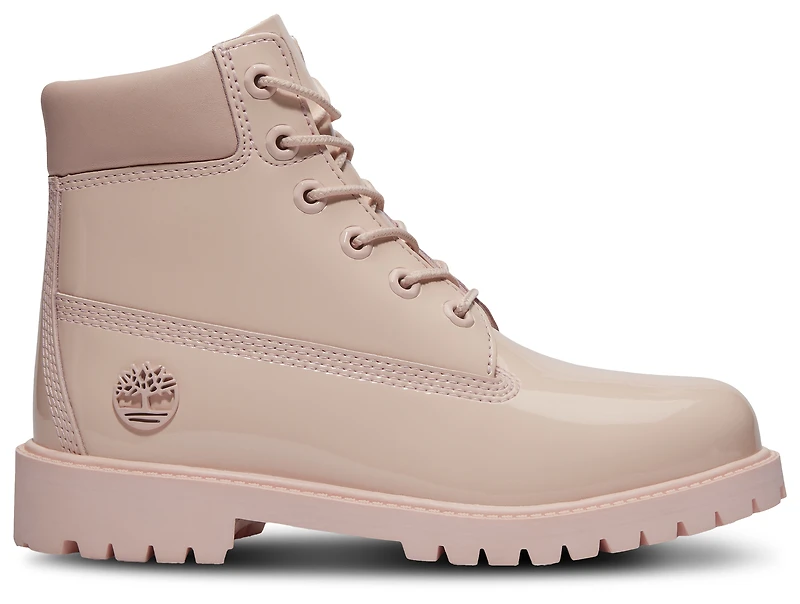 Timberland Girls Premium 6" Waterproof Patent Leather Boots - Girls' Grade School Pink/Pink