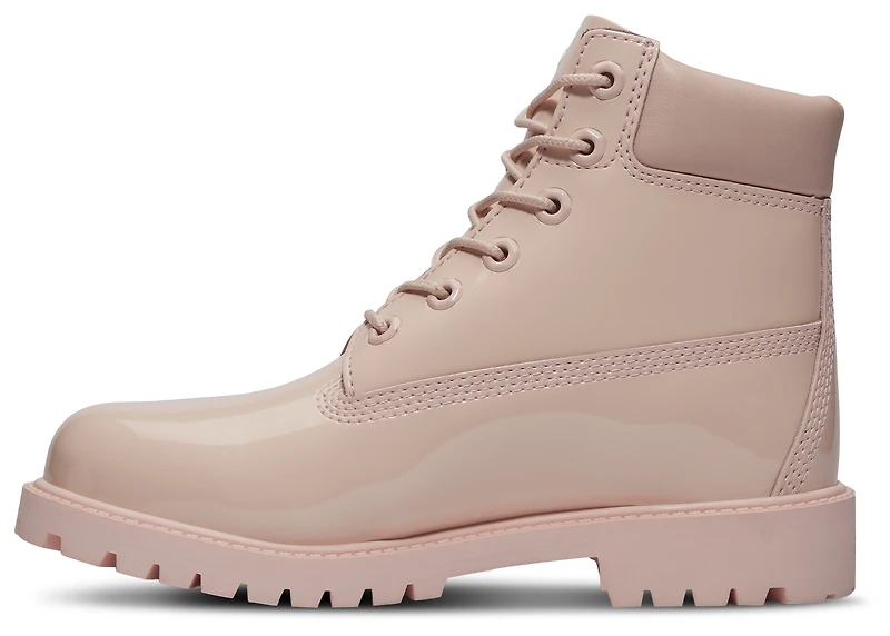Timberland Girls Premium 6" Waterproof Patent Leather Boots - Girls' Grade School Pink/Pink