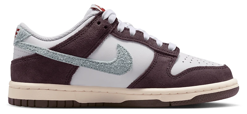 Nike Boys Dunk Low SE 1 - Boys' Grade School Basketball Shoes White/Glacier Blue/Burgundy Ash