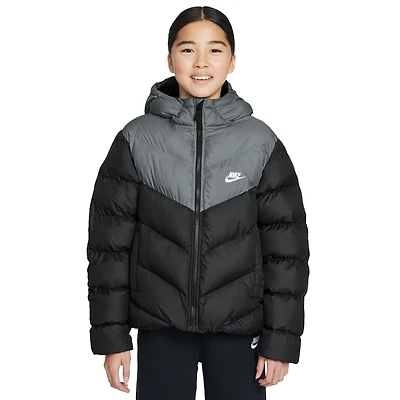 Nike Boys ADP Colorblock Puffer Jacket - Boys' Grade School Black/Grey
