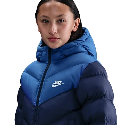 Nike Boys ADP Colorblock Puffer Jacket - Boys' Grade School Midnight Navy/White
