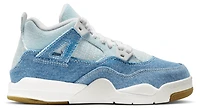 Jordan Boys Jordan Retro 4 Tex - Boys' Preschool Basketball Shoes Tan/Blue Size 01.5