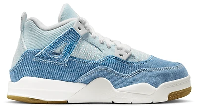 Jordan Boys Jordan Retro 4 Tex - Boys' Preschool Basketball Shoes Tan/Blue Size 01.5