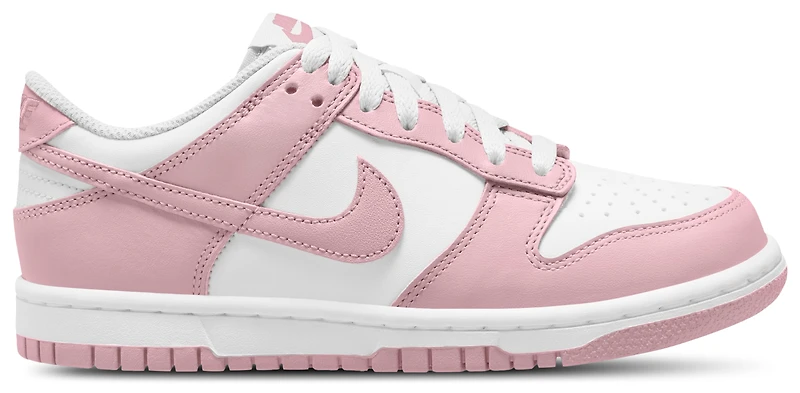 Nike Girls Dunk Low - Girls' Grade School Basketball Shoes White/Medium Soft Pink