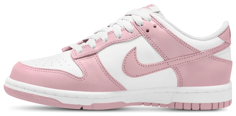 Nike Girls Dunk Low - Girls' Grade School Basketball Shoes White/Medium Soft Pink