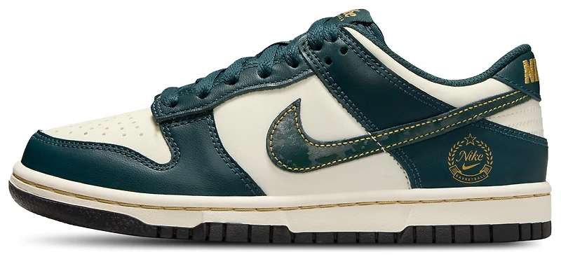 Nike Girls Dunk Low - Girls' Grade School Basketball Shoes Deep Jungle/Pale Ivory/Vintage Green