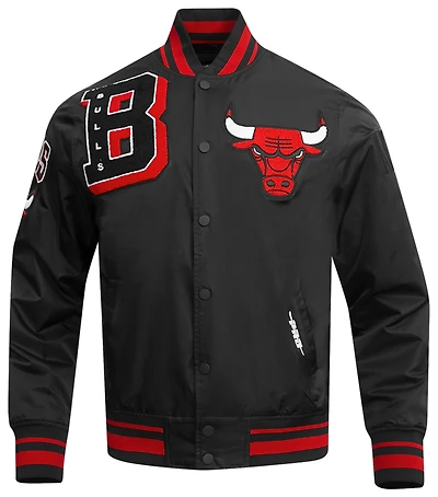 Pro Standard Chicago Bulls Mash Up Rib Satin Jacket - Men's