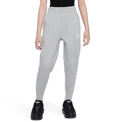 Nike Girls NSW Club Fleece High Rise Pant LBR - Girls' Grade School Dk Grey Heather/Base Grey/White