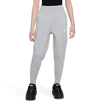 Nike Girls NSW Club Fleece High Rise Pant LBR - Girls' Grade School Dk Grey Heather/Base Grey/White