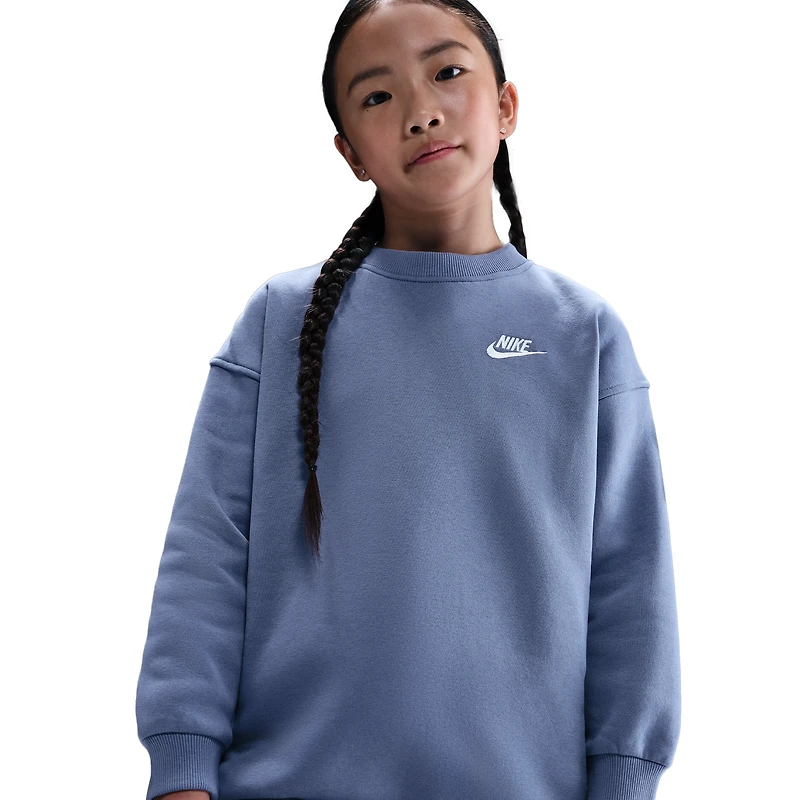 Nike Club Fleece Oversized Crew LBR - Girls' Grade School