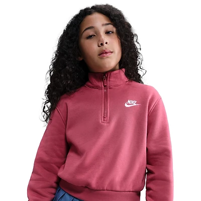 Nike Club Half-Zip Fleece Hoodie - Girls' Grade School