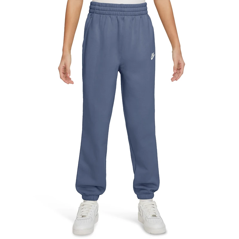 Nike Girls NSW Club LBR Oversized Fleece Pants - Girls' Grade School World Indigo/White