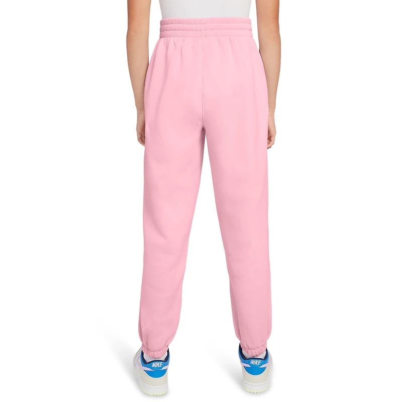 Nike Girls NSW Club LBR Oversized Fleece Pants - Girls' Grade School Soft Pink/Soft Pink
