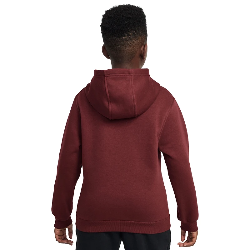 Nike Boys NSW Club LBR Fleece Hoodie - Boys' Grade School Dark Team Red/White