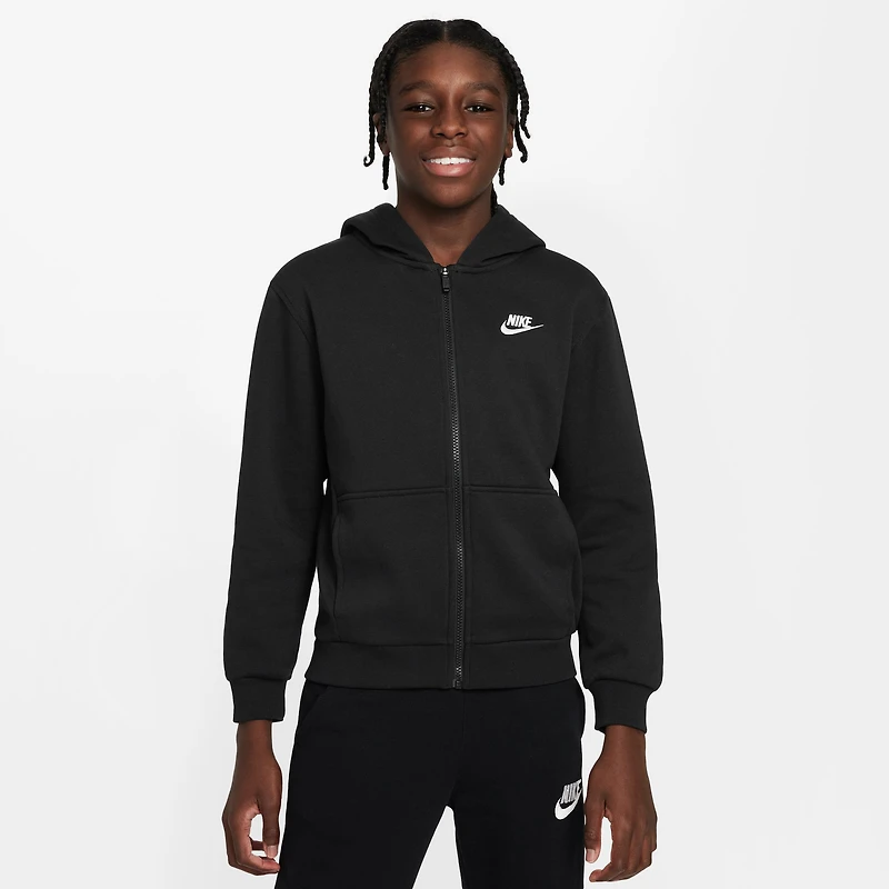 Nike NSW Club Fleece Full-Zip LBR Hoodie - Boys' Grade School