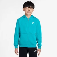 Nike Boys NSW Club Fleece Full-Zip LBR Hoodie - Boys' Grade School Dusty Cactus/White
