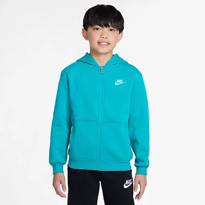 Nike Boys NSW Club Fleece Full-Zip LBR Hoodie - Boys' Grade School Dusty Cactus/White