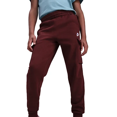 Nike Boys NSW Club Fleece LBR Cargo Pants - Boys' Grade School Red/White/Red