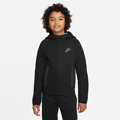 Nike Boys Nike NSW Tech Fleece Full-Zip Hoodie - Boys' Grade School Black/Black/Black Size S