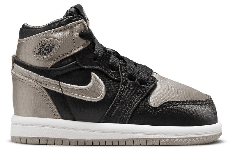 Jordan Girls AJ1 Retro High OG - Girls' Toddler Basketball Shoes Grey/Black/White