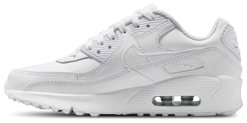 Nike Boys Air Max 90 - Boys' Grade School Shoes White/White/Metallic Silver