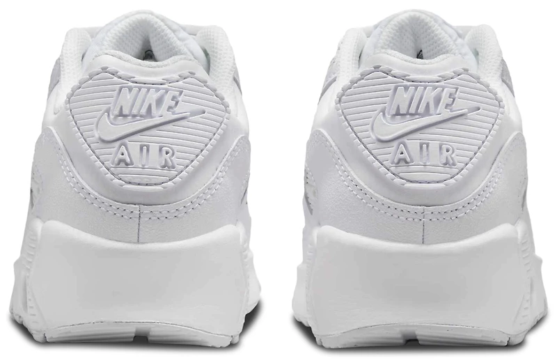 Nike Boys Air Max 90 - Boys' Grade School Shoes White/White/Metallic Silver