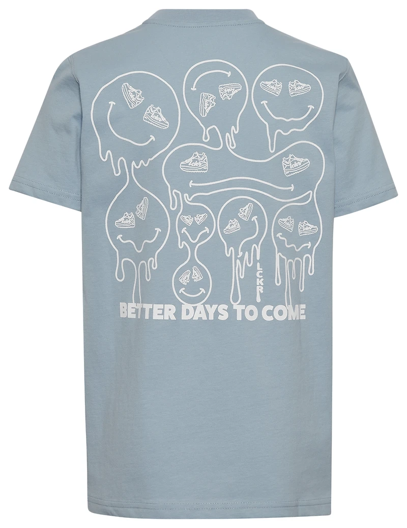 LCKR Boys Drippy Days Graphic T-Shirt - Boys' Grade School Blue Fog/White