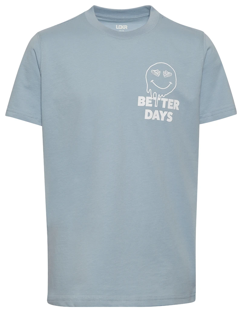 LCKR Boys Drippy Days Graphic T-Shirt - Boys' Grade School Blue Fog/White