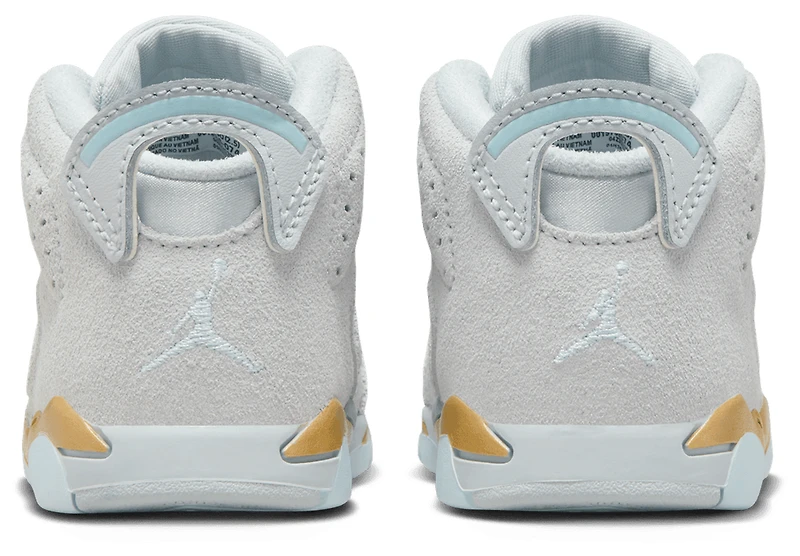 Jordan Girls Retro 6 - Girls' Toddler Shoes Grey/Blue/Gold