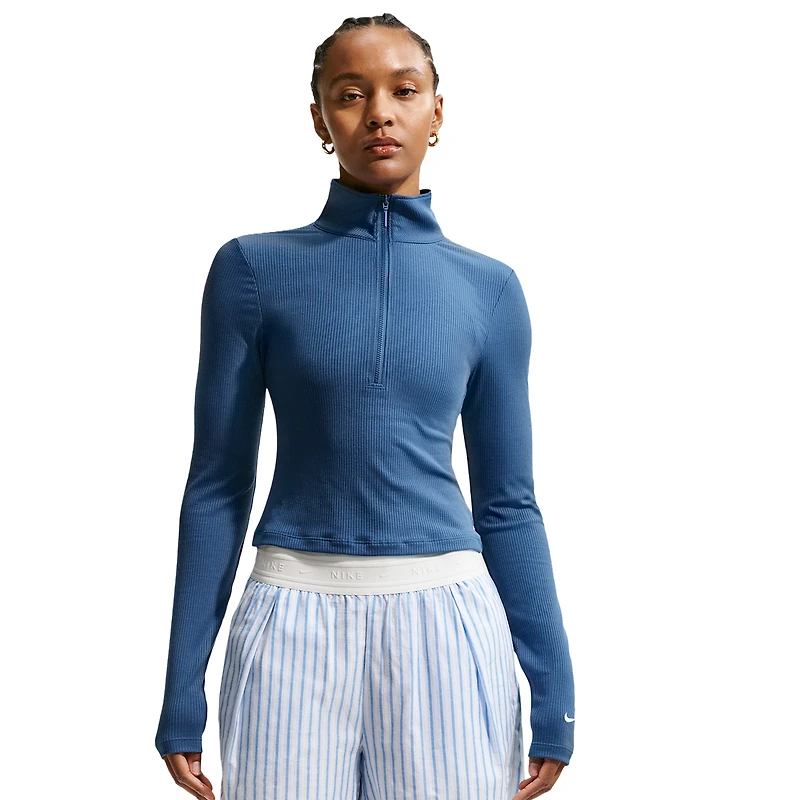 Nike NSW Chill Knit Rib Quarter Zip LS Top - Women's