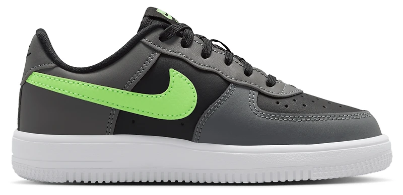 Nike Boys Air Force 1 Low Lace - Boys' Preschool Shoes Black/Smoke Grey/Lime Blast