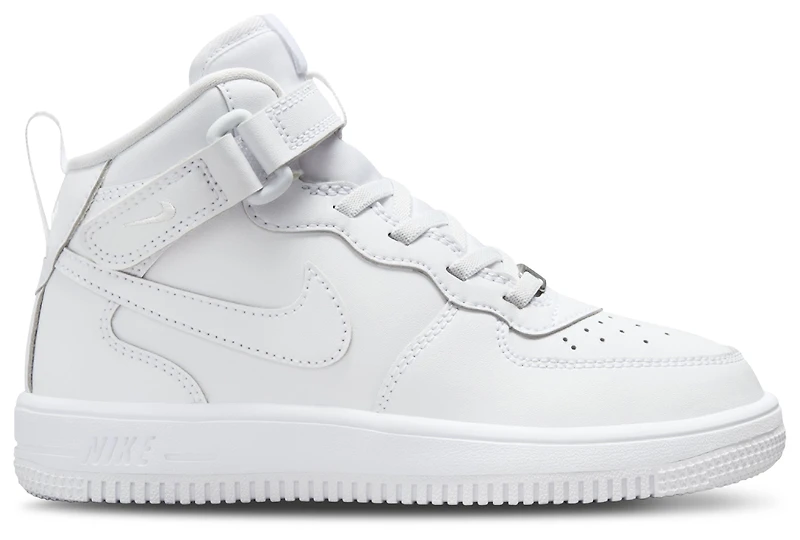 Nike Boys Nike Air Force 1 Mid EasyOn - Boys' Preschool Basketball Shoes White/White/White Size 08.0