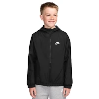 Nike Boys Windrunner Hooded Jacket - Boys' Grade School Black/White