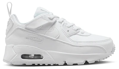 Nike Boys Nike Air Max 90 EasyOn - Boys' Preschool Shoes White/White/Metallic Silver Size 08.0