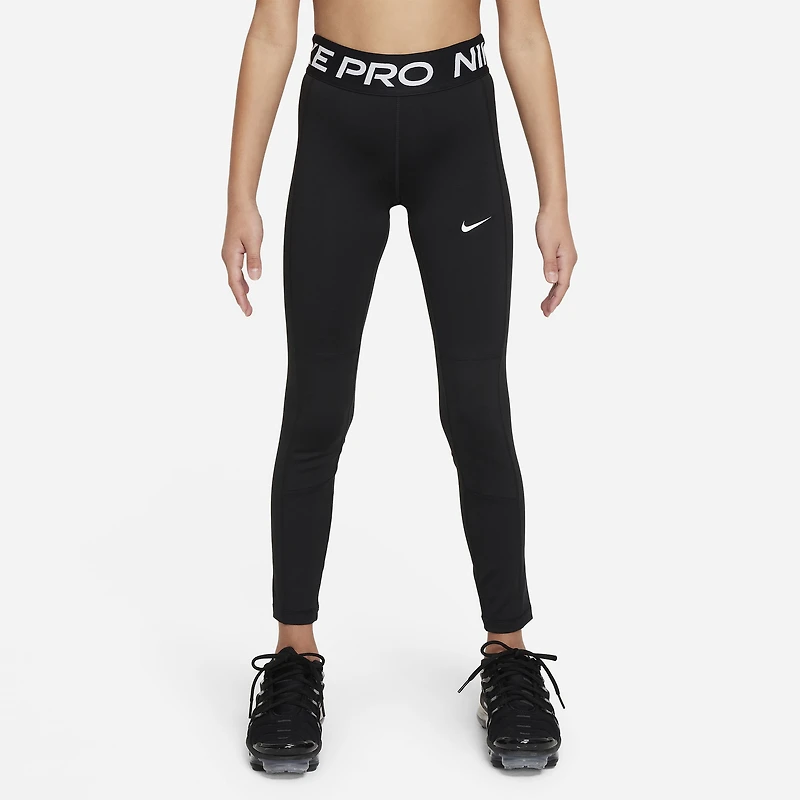 Nike Girls NP Dri-FIT LPP Tights - Girls' Grade School White/Black