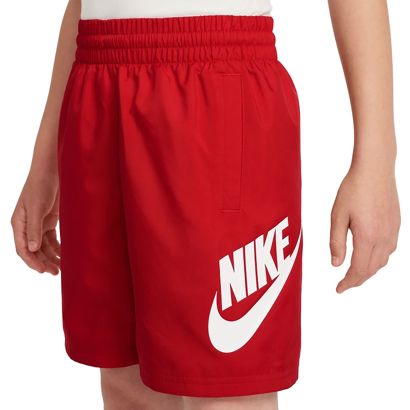 Nike Boys NSW Club HBR Woven 6 Inch Shorts - Boys' Grade School Red/White