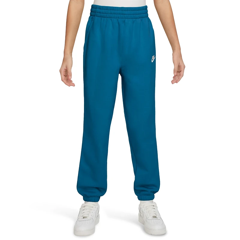 Nike Girls NSW Loose Club Fleece Pant - Girls' Grade School Teal/White