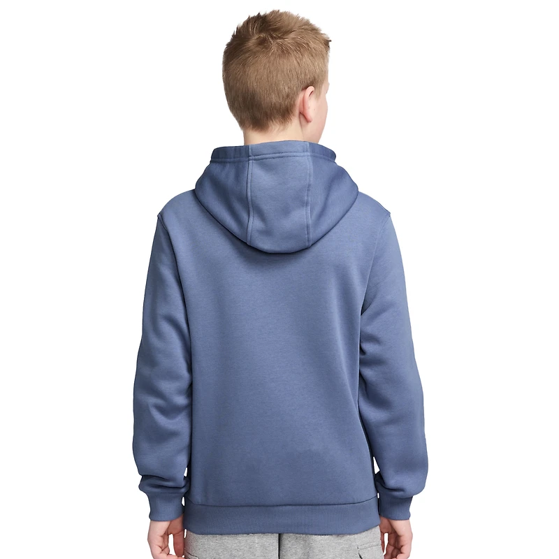 Nike Boys NSW Club LBR Fleece Hoodie - Boys' Grade School World Indigo/White