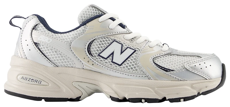 New Balance Girls New Balance 530 - Girls' Grade School Shoes White/Silver/Blue Size 07.0