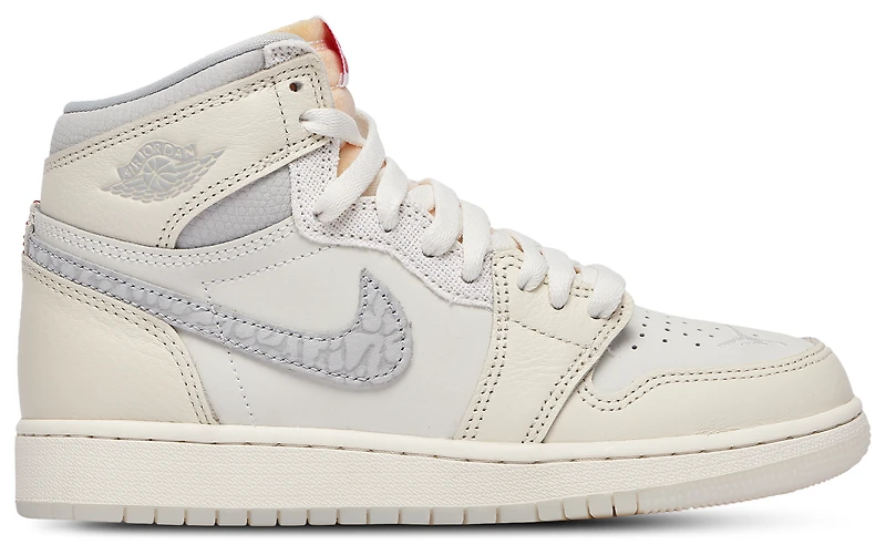 Jordan Boys Air Retro 1 Hi - Boys' Grade School Shoes Pale Ivory/Sail/University Red
