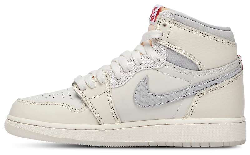 Jordan Boys Air Retro 1 Hi - Boys' Grade School Shoes Pale Ivory/Sail/University Red