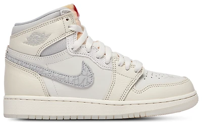 Jordan Boys Air Retro 1 Hi - Boys' Grade School Shoes Pale Ivory/Sail/University Red