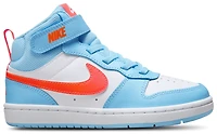 Nike Boys Court Borough Mid 2 - Boys' Preschool Basketball Shoes Aquarius Blue/White/Orange
