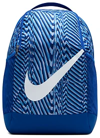 Nike Kids Nike Brasilia AOP Backpack - Youth White/Game Royal/Midnight Navy Size One Size