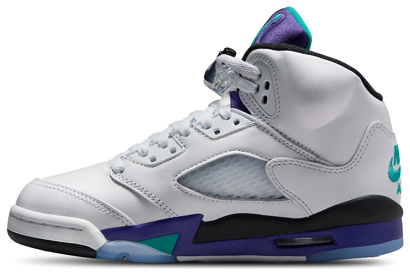 Jordan Boys Air 5 Retro OG - Boys' Grade School Shoes White/Purple