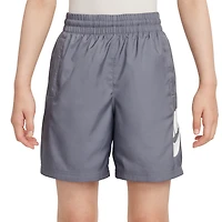 Nike Boys NSW Club HBR Woven 6 Inch Shorts - Boys' Grade School Gray/White