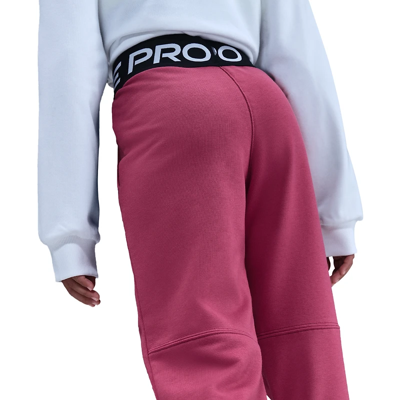 Nike Girls NP Dri-FIT Fleece Joggers - Girls' Grade School Pink/White