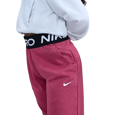 Nike Girls NP Dri-FIT Fleece Joggers - Girls' Grade School Pink/White