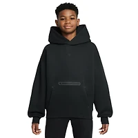 Nike Boys NSW Tech Fleece Oversized Pullover Hoodie - Boys' Grade School Black/Black